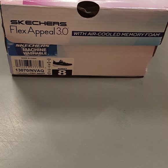 Skechers Navy/Aqua Memory Foam Tennis Shoe Sneakers - Picture 4 of 4